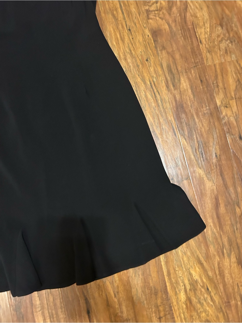 Liz Claiborne Black Short-Sleeve Midi A-Line Dress Opera Ballet LBD Formal Work - Picture 2 of 8